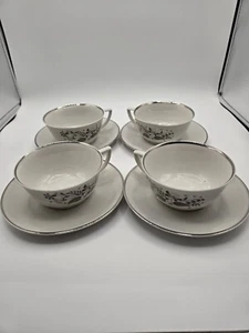 Royal Jackson Fine China Parisienne Deauville Teacup and Saucer Lot of 4 - Picture 1 of 6