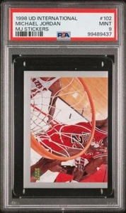 Upper Deck International 1998 #102 Michael Jordan Chicago Bulls MJ Sticker PSA 9 - Picture 1 of 2