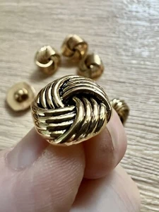8 X Gold Knot buttons 17mm Jacket Blazer Coat Dresses Ref80 - Picture 1 of 6