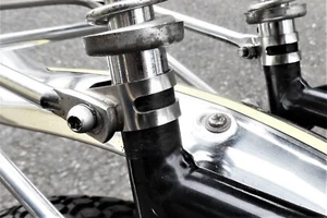 RALEIGH CHOPPER MK3 - NEW STAINLESS SISSY BAR / RACK MOUNT BOTTOM CLAMPS x 2 - Picture 1 of 3