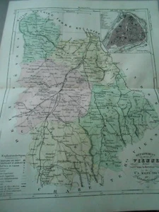 Carte département de la Vienne couleur 19ème - Foto 1 di 1