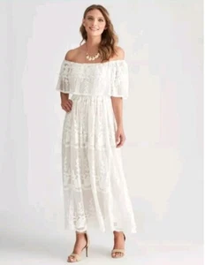 💜 NEW - Liz Jordan Size 12 Vintage-Look Embroidered Dress - RRP $169.99 💜 - Picture 1 of 7