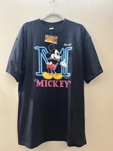 Mickey California Disney Sherrys Best Vintage T-Shirt Gr. XL Neon Schwarz/Blau - Bild 1 von 9
