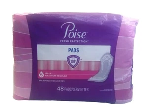 Poise 🌸 (48Ct) Inkontinenzeinlagen für Frauen 5 Tropfen maximale Saugfähigkeit normal - Bild 1 von 2