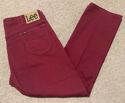 Vintage 70s Mens 42x30 Lee Riders Reg Fit Red / Maroon Denim Jeans Talon USA - Image 1 of 4