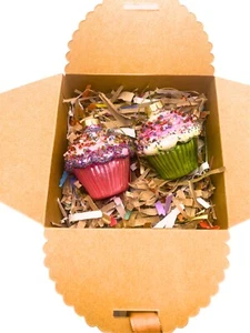 Pink, Green Cupcake baubles Christmas gift,  'Candy cupcakes,' cake lover - Picture 1 of 5