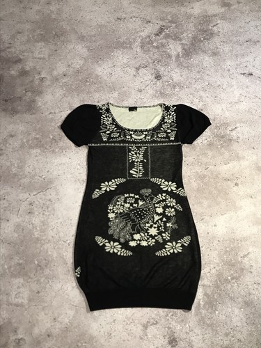 Vestito vintage anni 90 Fendi figura ricamata nero