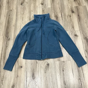 Lululemon Jacket Size 8 Igloo Sunrise Teal Blue Sweater pockets Rare Vintage - Picture 1 of 7