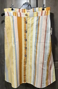 Women’s midi skirt great summer colors size XL pockets NWT 29.00 List - Picture 1 of 11