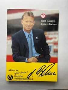 ANDREAS BREHME-1.FC Kaiserslautern-World Champion 1990-Germany-printsigned-AK - Picture 1 of 2