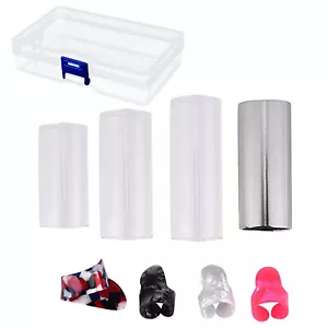 4 *Glass/ Steel Slide+4* Guitar Picks For Acoustic Electric Guitar Accessories a - Picture 1 of 14