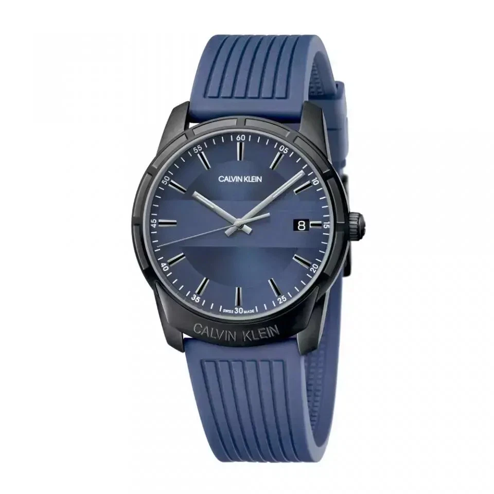 Calvin Klein Evidence 42mm Blue Dial Silicone Strap Men Quartz Watch K8R114VN - image 1 of 4