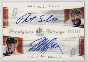 2005-06 SP Authentic Prestigious Pairings /100 Robert Esche Joni Pitkanen Auto - Picture 1 of 4