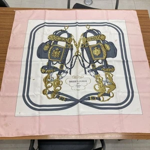 HERMES Hermes Scarf Carre 90 BRIDESdeGALA Pink - Picture 1 of 7