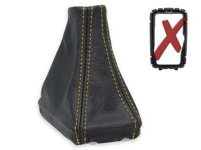 PARA VOLVO S90 II automatico FUNDA PALANCA DE CAMBIO DE CUERO COSTURA AMARILLO - Imagen 1 de 4