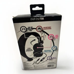 InfiniTek Kids Headphones with Mic & Volume Limit – Ages 3+ Adjustable, New - Picture 1 of 2