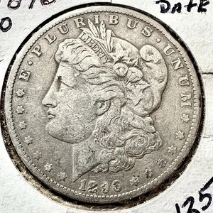 Moneda de 1 dólar O Morgan 1896 90 % plata coleccionable - Imagen 1 de 5