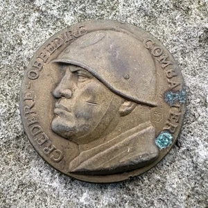 ORIGINAL Pre-WWII WW2 Benito Mussolini Trento 1935 Speech Commemorative Medal - Picture 1 of 2