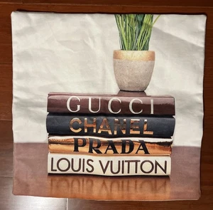 Gucci Chanel Prada Louis Vuitton Print Kissen Überwurf Kissenbezug 16x16” - Bild 1 von 3