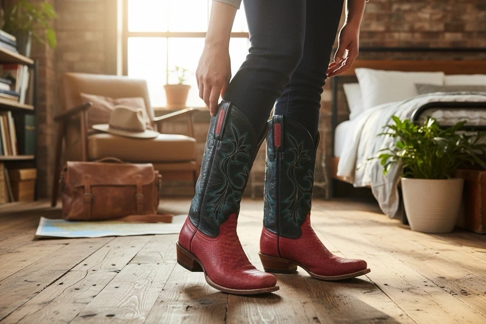 Botas vaqueras para mujer Roper de cuero talla 7 B Foto 1 de 4