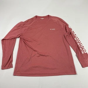 Columbia PFG Shirt Mens Extra Large Red Heather Long Sleeve Omni-Shade Fishing - Picture 1 of 13