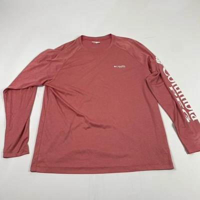 Columbia PFG Shirt Mens Extra Large Red Heather Long Sleeve Omni-Shade Fishing - Image 1 of 4