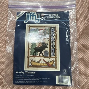 Sunset Jiffy Counted Cross Stitch Woodsy Welcome 16680 - Picture 1 of 4