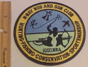 K-BAY ROD AND GUN CLUB 100% NRA JAGEN ANGELN KONSERVIERUNG SPORTLICHKEIT PATCH - Bild 1 von 2