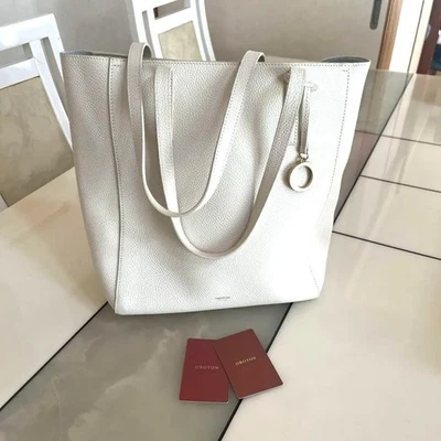 Bolso de Hombro OROTON Cartera Cuero en Blanco Marfil Dorado NUEVO ¡Envío desde Japón! Foto 1 de 4