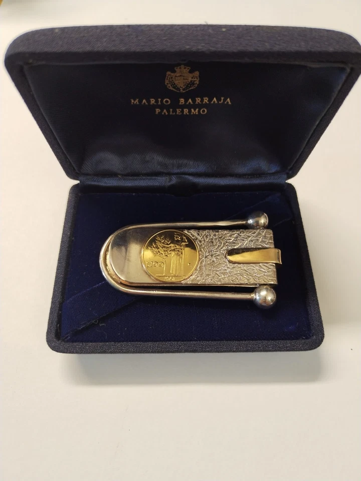 Importante Fermsoldi In Argento E Oro 18 K - Immagine 1 di 4