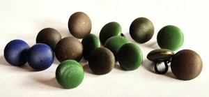 15 farbige Schuhknöpfe-mit Muster-Anfang 20.Jahrhungert-10 mm D-braun-grün-blau - Bild 1 von 1