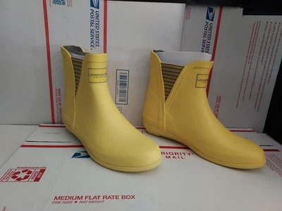 Botas de Lluvia London Fog Piccadilly, Para Mujer Talla 7M, AMARILLAS Lindas Botas #356 Foto 1 de 4