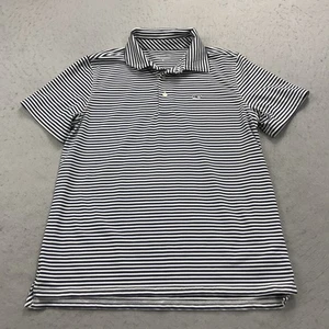 Vineyard Vines Polo Shirt BOYS Large Blue White Striped Youth Golf Stretch Golf - Picture 1 of 7