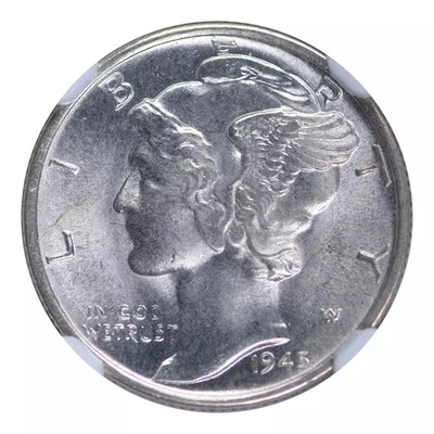 1945-S Micro "S" Mercury Dime NGC MS67 FB - Image 1 of 4