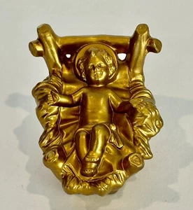 Estatuilla de repuesto Atlantic Mold Belén Niño Jesús pintada a mano dorada - Imagen 1 de 6