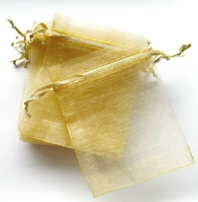 Bolsas de Organza para Joyería, 100 Bolsas, Bolsas de Oro, 9x12 cm, Bolsas para Favor de Fiesta de Boda Foto 1 de 3