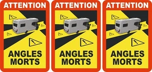 French Blind Spot 3x Vinyl Sticker Motorhome ATTENTION ANGLES MORTS - Picture 1 of 1