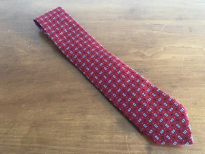NWT Robert Talbott Mens Red Blue Rectangles 100% Silk Tie Italy MSRP $98 NEW - Picture 1 of 3