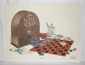 Vergangene Zeiten von C Don Ensor antike Radio Dame Dominos Karten handsigniert - Bild 1 von 5