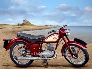 BSA Bantam D3 Bantam Major Motocicleta Arte Clásico Talla A4 Impresión - Imagen 1 de 1