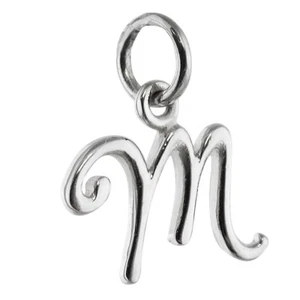 Tiny Initial Letter M Pendant - 925 Sterling Silver - Name M Letter Charm *NEW* - Picture 1 of 1