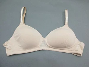 Sujetador Camiseta Hanes Talla M Beige Inalámbrico Acolchado Cierre Trasero Demi Cup 2B - Imagen 1 de 7