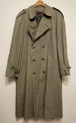 VTG Christian Dior Monsieur Wool Lined Trench Coat Double Breast Overcoat 46 R - Image 1 of 4