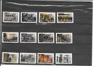 FRANCE 2011.ART GOTHIQUE.SERIE COMPLETE DE 12 TIMBRES AUTOADHESIFS OBLITERE - Imagen 1 de 1