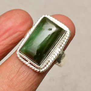 Serpentin Edelstein 925 Sterling Silber Schmuck Ring Größe 8 - Bild 1 von 8
