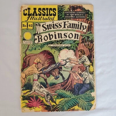 Classics Illustrated Comic Book #42 HRN 62 Swiss Family Robinson GD 2.0 Wyss VTG - Image 1 of 4