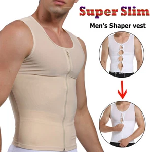 Men Slimming Body Shaper Vest Chest Compression Shirt to Hide Gynecomastia Moobs - Picture 1 of 25