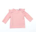 Primark Baby Pink Polyester Basic T-Shirt Size 3-6 Months Round Neck