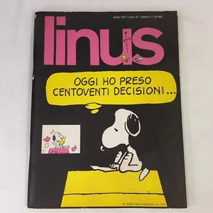 LINUS COMIC ART MAGAZINE - ITALIAN TEXT April 1974 Anno 10 #4 PEANUTS Snoopy - Picture 1 of 7