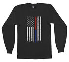 Threadrock Kids Thin Red Blue Line American Flag Youth Long Sleeve T-shirt Gift